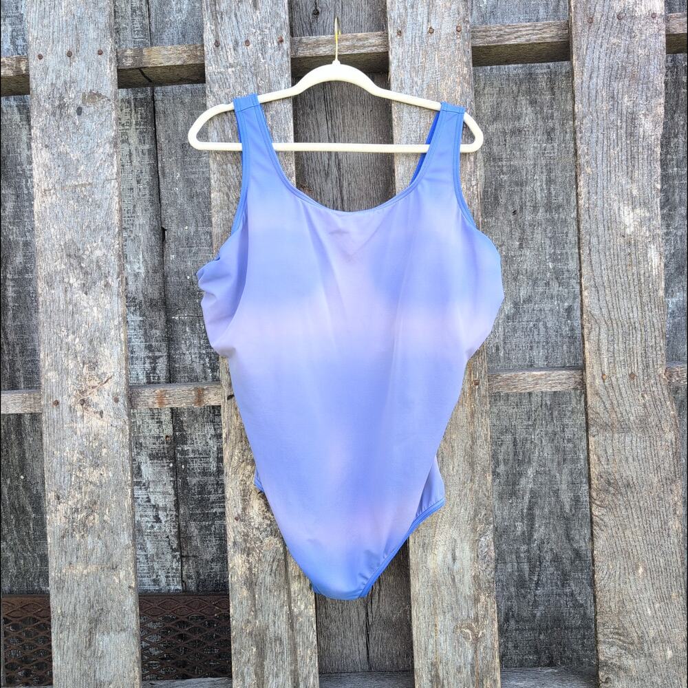 Lands' End Blue Lavender Tie Die One Piece Swimsuit Women's 22W DDD